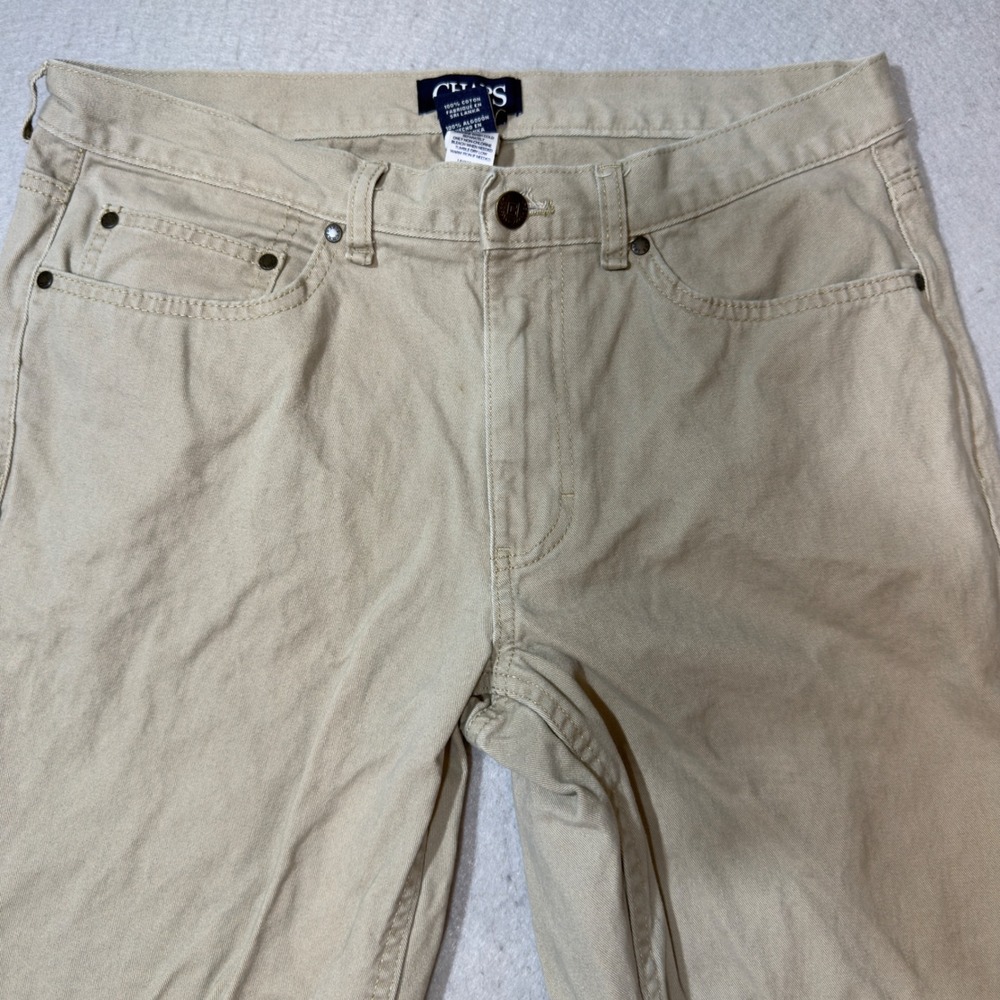 Chaps Twill Pants Mens 32x30 Hudson Tan Excellent 5-Pocket Straight Leg Cotton